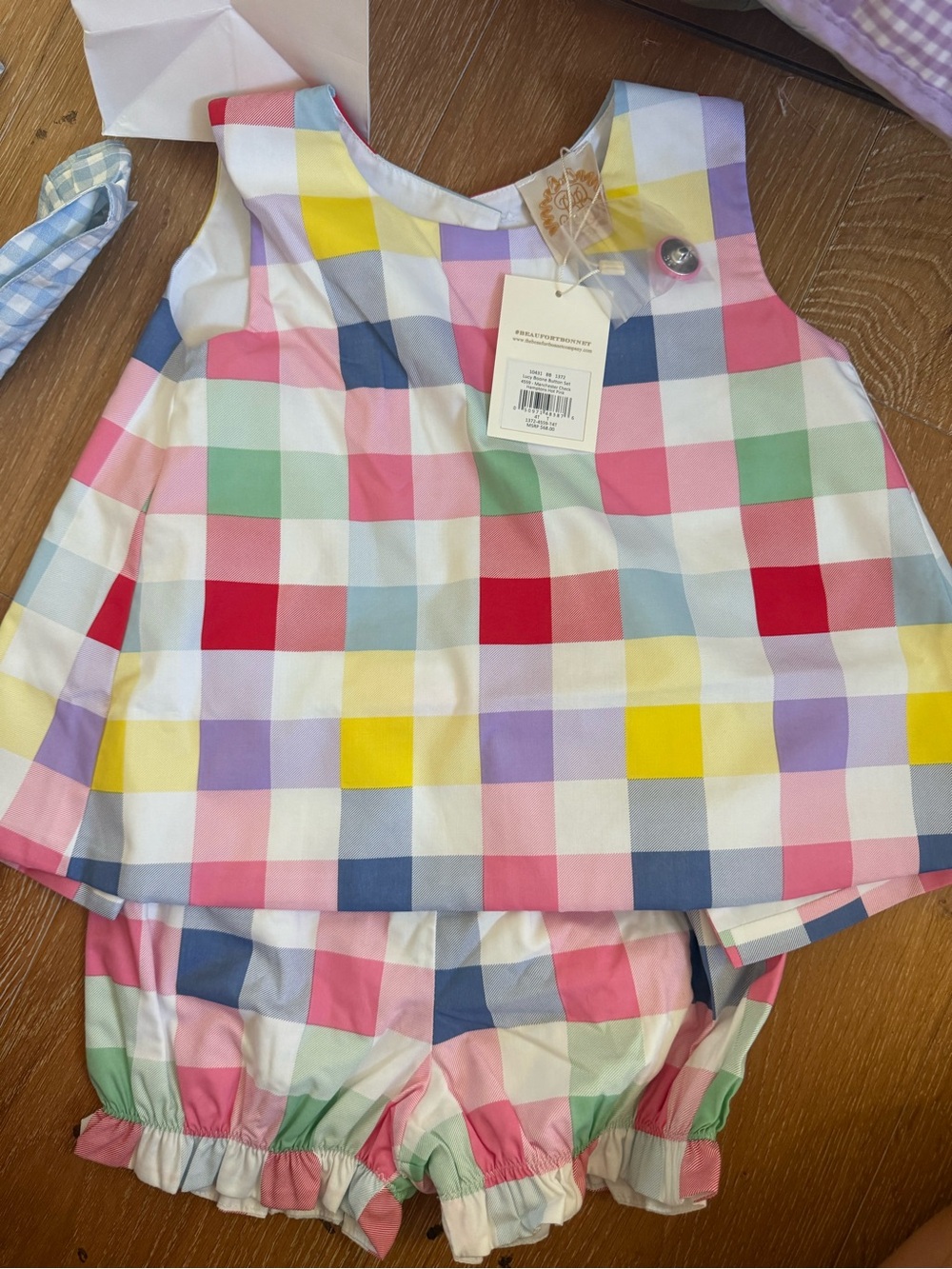 The Beaufort Bonnet Company Multi-Color Gingham Top & Bloomers Set